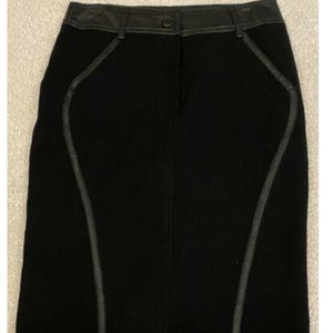 Glen Arthur For Chester Leather Knit Pencil Skirt